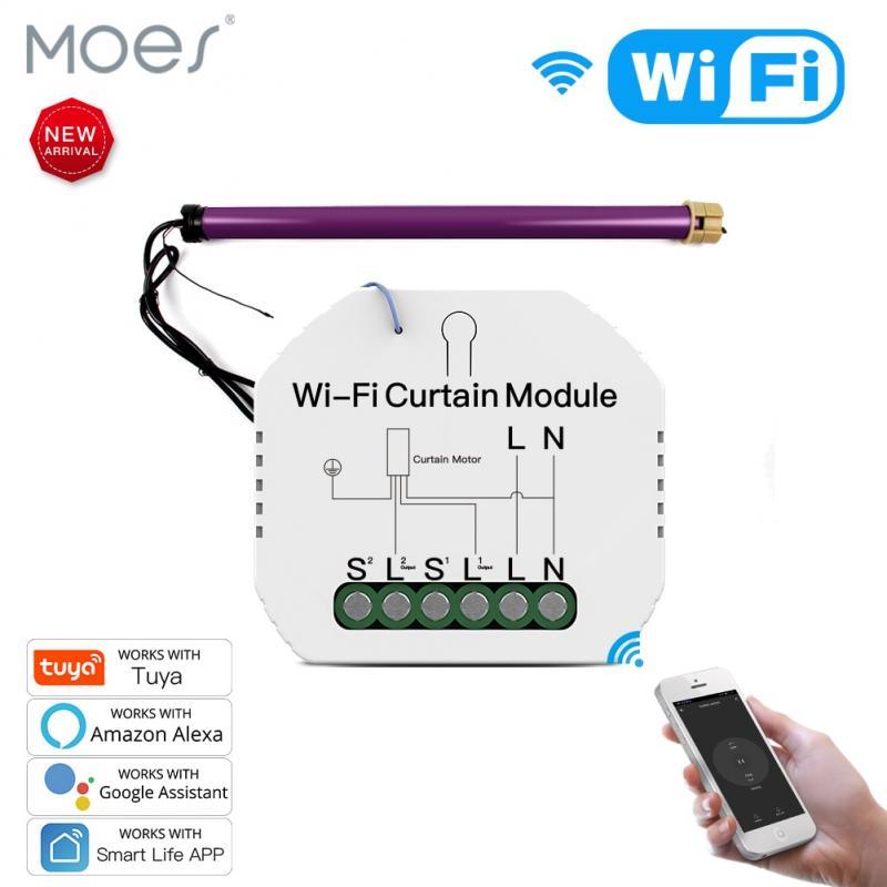 Tuya WiFi Smart Curtain Switch Module Roller Blinds Shutter Motor Smart Life APP Remote Control Alexa Google Home Voice Control
