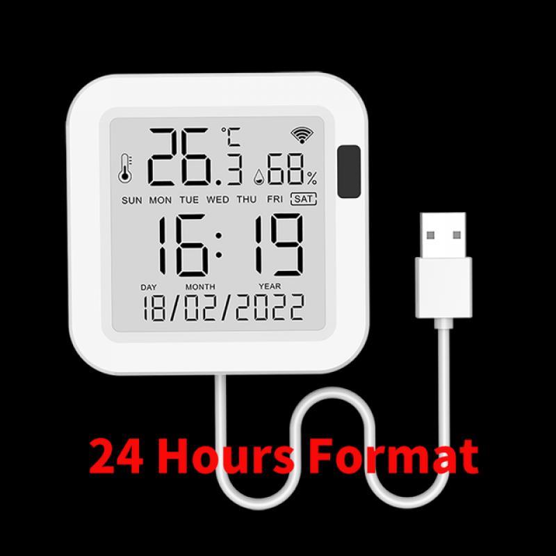 Tuya Temperature and Humidity Smart Sensor With Backlight for Smart Home var WiFi SmartLife Work with Alexa Google Assistant