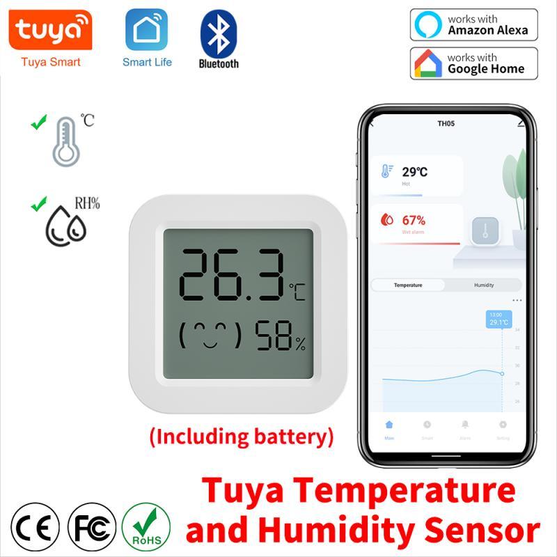 Tuya Temperature Humidity Sensor Mini LCD Digital Display Compatible with Bluetooth APP Remote Control Thermometer Hygrometer