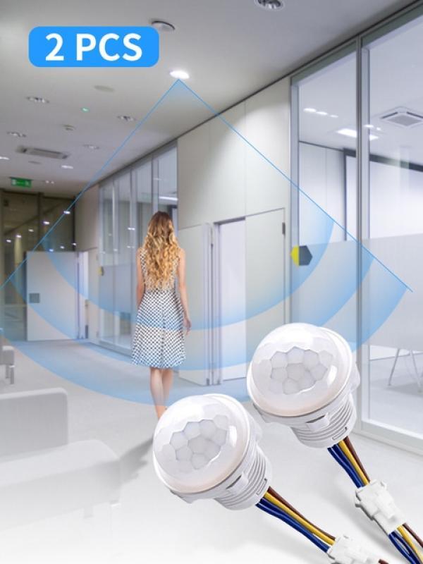 2pcs Outdoor Motion Detector Indoor Infrared Light Home Automatic Human Body Sensor Lighting Switch Ac110-240v LED Closet
