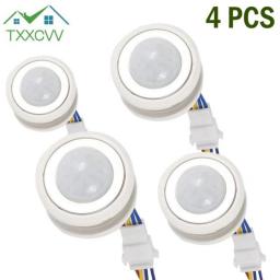 4 Pcs PIR Motion Sensor Light Switch 220V 110V Time Delay/Mode Adjust Infrared Human Body Motion Detector Auto Control ON/OFF