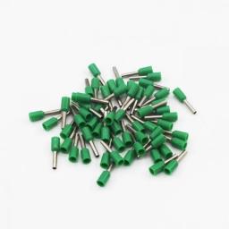100pcs/Pack E0508 E7508 E1008 E1508 E2508 Insulated Ferrules Terminal Block Cord End Wire Connector Electrical Crimp Terminator