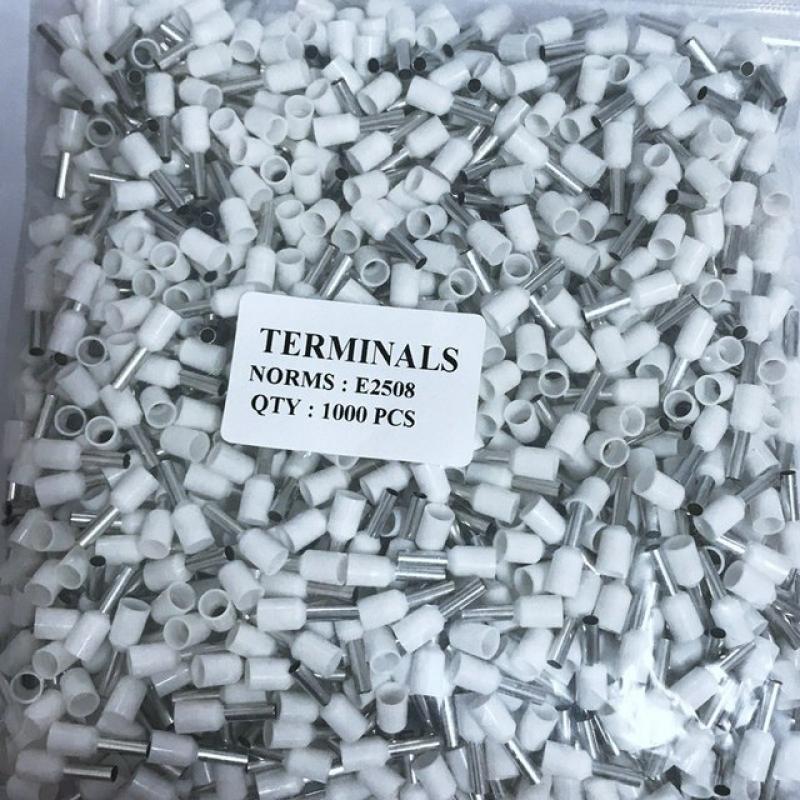 100PCS E2508 Tube insulating terminals AWG 14 Insulated Cable Wire 2.5mm 2 Connector Insulating Crimp Terminal Connect 9 Colour