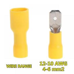 100PCS Insulated Spade Crimp Wire Cable Connector 6.3mm Terminal Male Female Kit 16-14 AWG 22-16AWG 12-10AWG