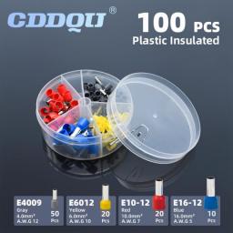 E0308 E0508 E6012 Insulated Cord End Terminal Block Wire Ferrules Cold Pressing Pin Connector Pure Copper Tube Type Terminal Set
