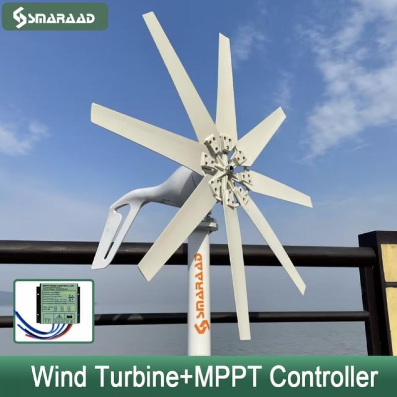 1000W Wind Turbine Generator 12V 24V 48V With MPPT Charge Controller  Power Magnetic Dynamo Free Energy Windmill Home Use