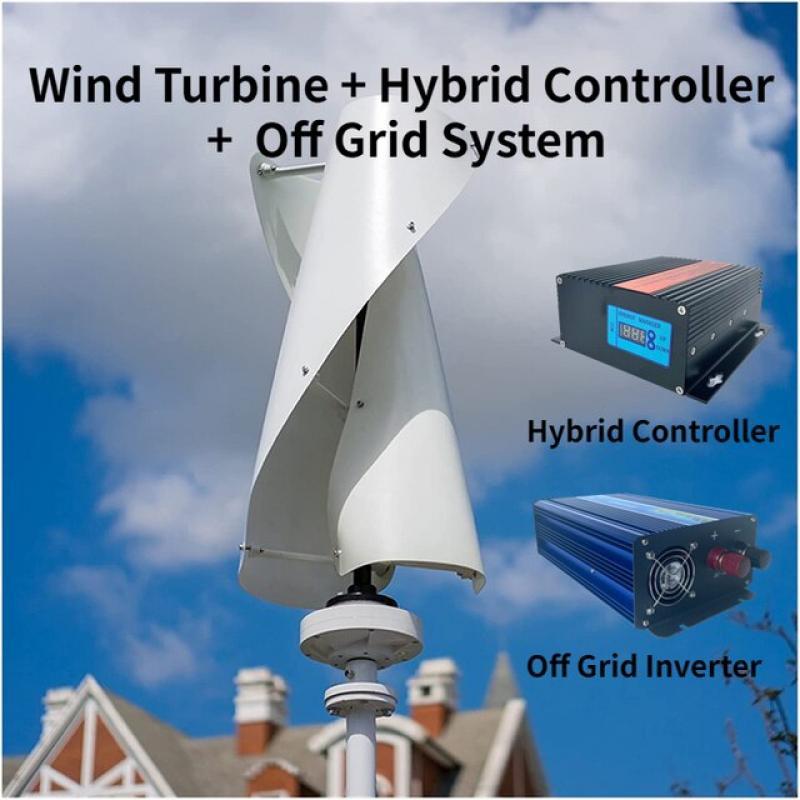 New Energy Windmill 8000w 10000w 12v 24v 48v Vertical Wind Turbine Generator Maglev Low Start Speed With MPPT Controller