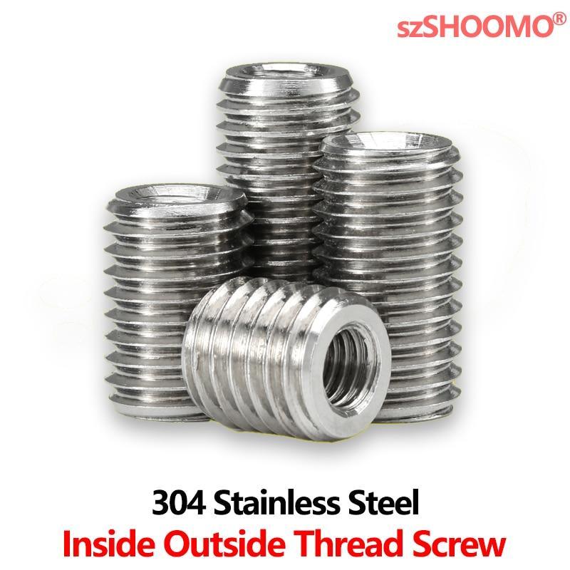 Inside Outside Thread Adapter Screw Wire Thread Insert Sleeve Conversion Nut Coupler Convey M2/ M12 304 Stainless Steel