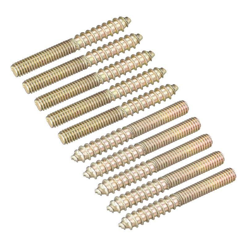 50pcs M4x35mm Hanger Bolt Double Ended Thread Dowel Headed Bolt Screws for Sofa Wood Furniture Connection Fastener Hardware
