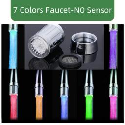 OK-B Temperature Sensing LED Water Faucet Shower Accessories Glow Colorful Tap Nozzle For Bathroom Kitchen Head Light 3-7 Colors