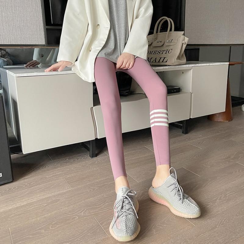 tb sharkskin leggings women wear thin high-waisted four-bar gray pressure  yoga pants
