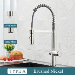 Black Pull Out Kitchen Sink Faucet Two Model Stream Sprayer Nozzle Brass Material Hot Cold Wate Mixer Tap Deck Mounted