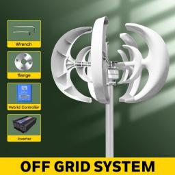 1000w 1kw Vertical Wind Turbine Generator 48V 24V 12V Power Magnetic Dynamo Free Energy Windmill Home Appliance Camping Solar