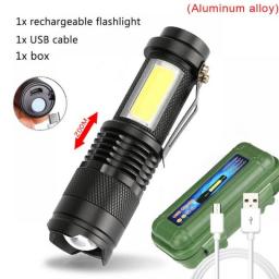 Portable Rechargeable Zoom LED Flashlight XP-G Q5 Flash Light Torch Lantern 3 Lighting Modes Camping Light Mini Led Flashlight