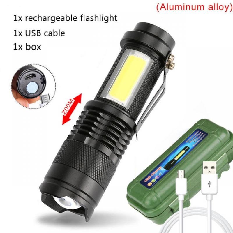 Portable Rechargeable Zoom LED Flashlight XP-G Q5 Flash Light Torch Lantern 3 Lighting Modes Camping Light Mini Led Flashlight