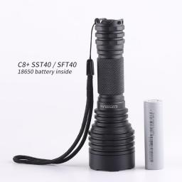 Convoy C8+ With Luminus SST40 SFT40 ,copper DTP Board And Ar-coated Inside,with 18650 Battery