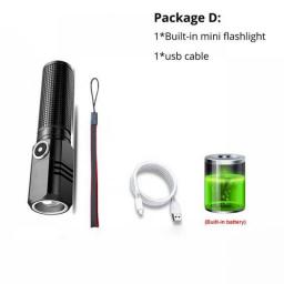 3 LED EDC Flashlight SST20 Torch TYPE-C Rechargeable IP68 Waterproof With Magnet For Camping With 18350 2000LM ATR Luminus Torch