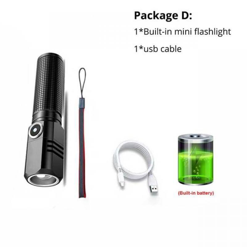 3 LED EDC Flashlight SST20 Torch TYPE-C Rechargeable IP68 Waterproof with Magnet for Camping with 18350 2000LM ATR Luminus Torch
