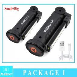 Portable LED Flashlight Built In Battery Multi Function 360° Folding Work LightMagnetic Lanterna Hanging Camping Working Torch