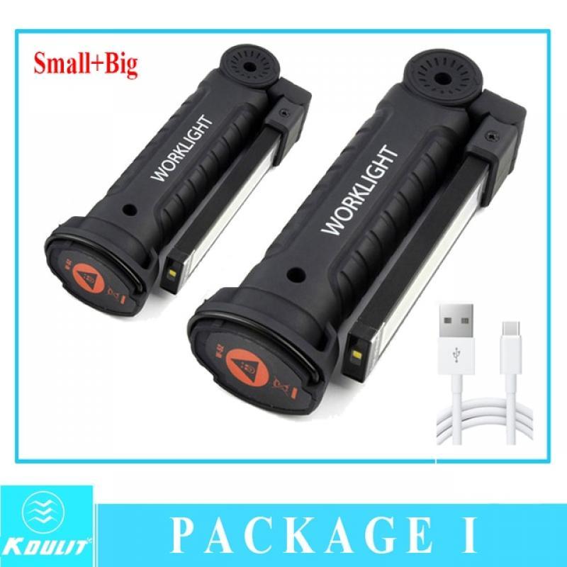 Portable LED Flashlight Built In Battery Multi Function 360° Folding Work LightMagnetic Lanterna Hanging Camping Working Torch