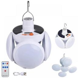 Solar Outdoor Folding Light Portable USB Rechargeable LED Bulb Search Lights Camping Torch Emergency Lamp For Power Outages