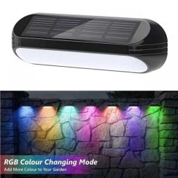 2pcs RGB Solar Step Light Waterproof Landscape Balcony Fence Solar Stair Lamp Outdoor Garden Pathway Terrace Decor Wall Lamp