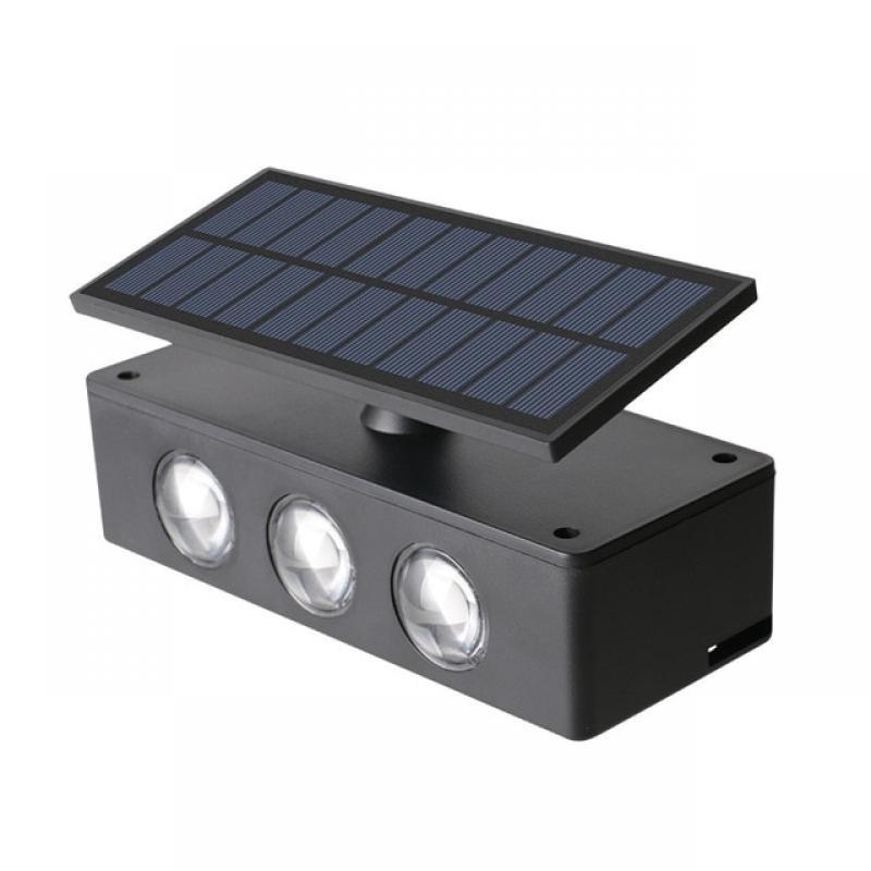 Solar Wall Lights Outdoor Up And Down Luminous Waterproof Sunlight Powered Outside Cube Wall Decoration Lamp for Street Garden