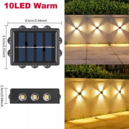 10/12/16LED Outdoor Solar Wall Light Solar Light Waterproof Solar Led Light For Courtyard Patio Fence Garden Decoration