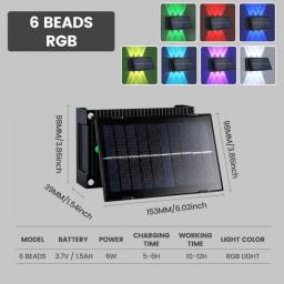 LED Solar Lights Outdoor Wall Lamp Up And Down Sunlight Waterproof Wall Decor Garden External Sconce Fence Porch Solar Lamps