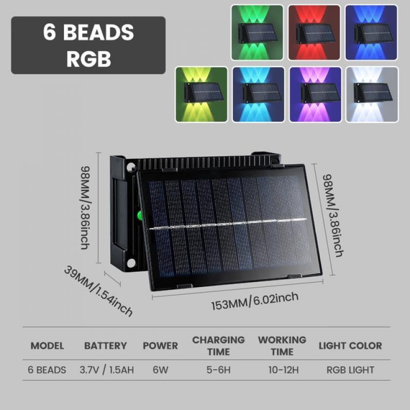 LED Solar Lights Outdoor Wall Lamp Up And Down Sunlight Waterproof Wall Decor Garden External Sconce Fence Porch Solar Lamps