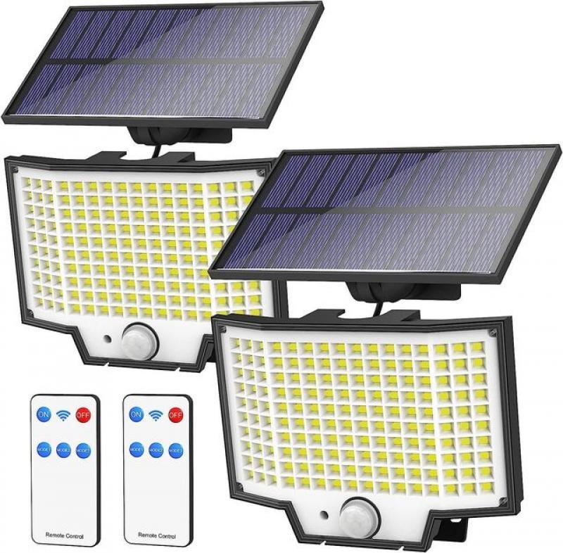 Solar Lights 160 LED Waterproof Solar Flood Light Security Motion Sensor Light Luces Solares with 5m Cable for Fence Patio, Yard