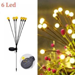 Solar Firefly Lights Outdoor Waterproof Led Garden Lawn Lamp Garden Light Solar Energy Swing By Wind Courtyard Patio Decoration