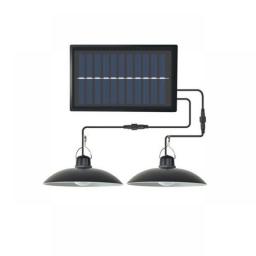 Double Heads Solar Pendant Light Outdoor Indoor Waterproof 60 LED Solar Lamp With Pull Switch Lighting For Garden Flood Light