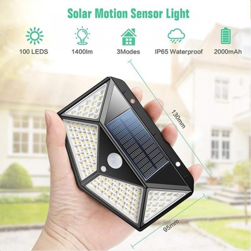 2/4/6/8Pcs 100 LED Solar Wall Lights Outdoor Solar Lamp PIR Motion Sensor Solar Powered Sunlight Street Light for Garden Light
