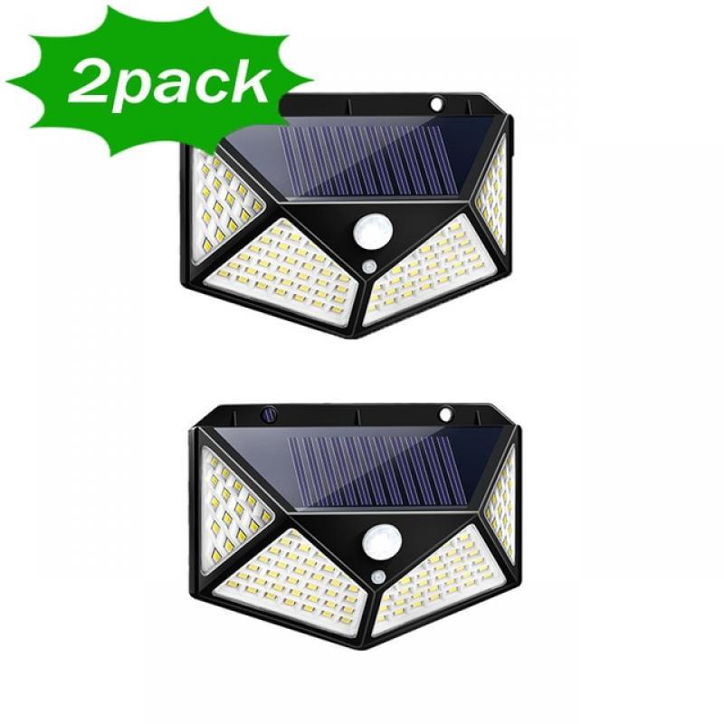 1/2/4/8/10PCS 100 LED Solar Power Wall Light Motion Sensor Waterproof Outdoor Garden Lamp