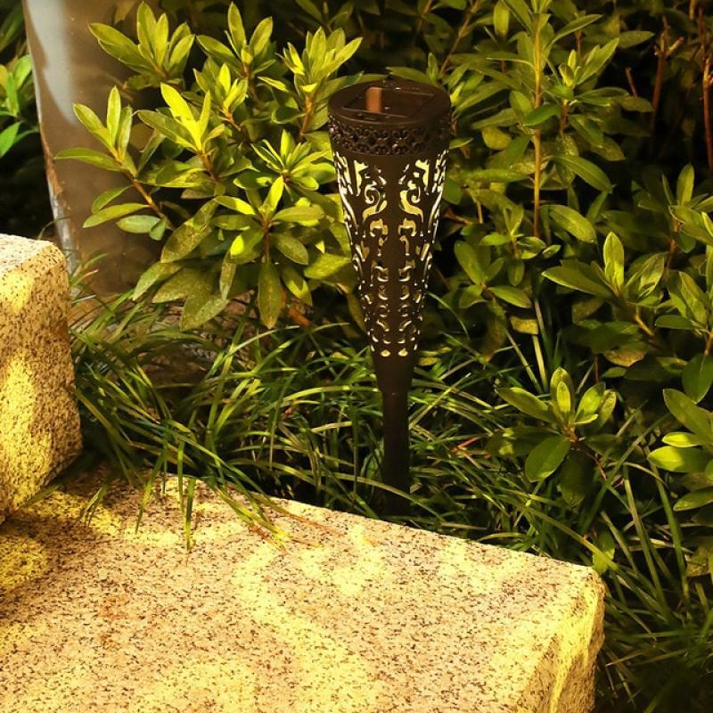Outdoor Solar Pathway Light Waterproof Unique Hollow Out Landscape Lawn Lamp For Garden Courtyard Patio Park Decoration