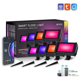 Smart Bluetooth APP RGB Floodlight Outdoor Led Projector IP67 Waterproof Foco Outdoor Lighting For Garden Courtyard Spotlight