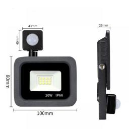220V LED Floodlight 10W 20W 30W 50W 100W Spotlight PIR Motion Sensing Floodlight Waterproof IP66 Outdoor Wall Lamp.