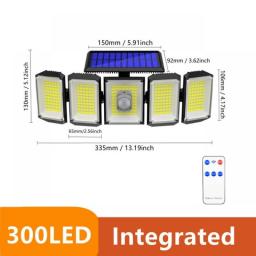 300LED Solar Light IP65 Outdoor Motion Sensor With Remote Control Flood Lights Solar Panel Lamp Wall Street Festoon Garden Lamp