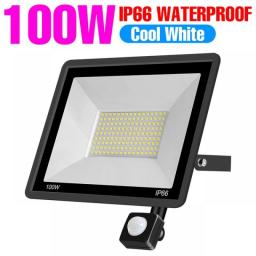 PIR Motion Sensor LED Flood Light 220V Spotlight Outdoor 10W 20W 30W 50W 100W LED Garden Lamp Waterproof Projector Street Lamp