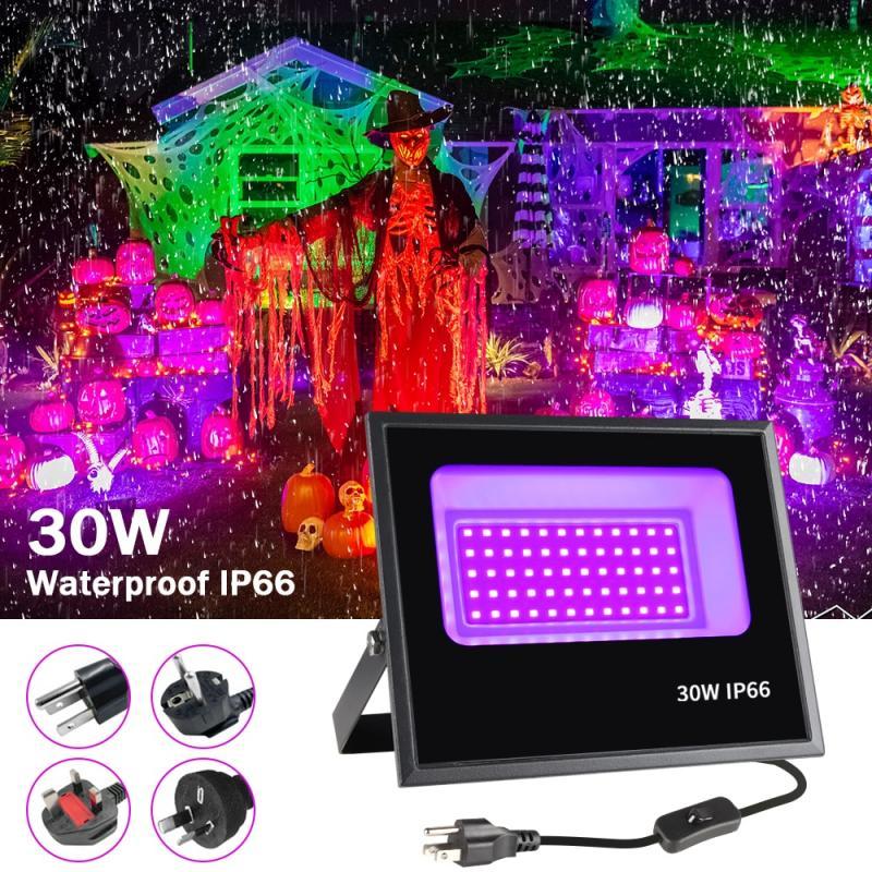 UV Led Black Light, 30W 85-265V black light IP66 waterproof glow in the dark, black light party, body paint，fluorescent poster