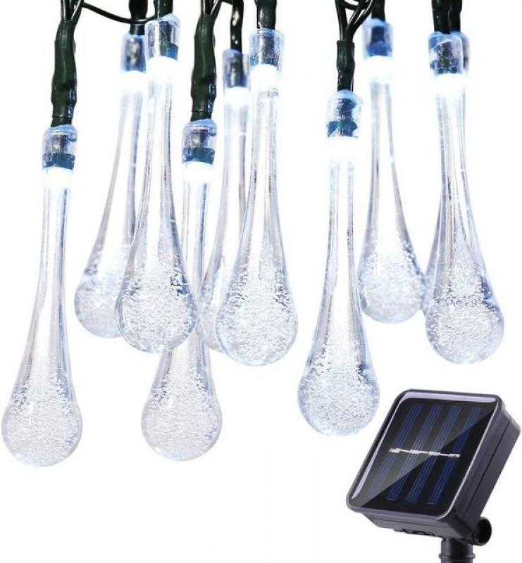 Solar String Lights LED Water Drop Lights Outdoor Waterproof Solar Christmas Lights for Garden Patio Yard Tree Party Decor