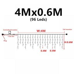 6x3M/3x3m Led Icicle Fairy Light String Garland Patio Lights Christmas Decorations For Home Outdoor Garden Wedding Navidad Decor
