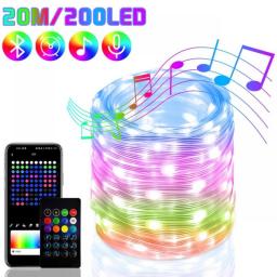 Home RGBIC Waterproof Christmas Fairy String Light With Smart APP Remote Point To Point Control For Outdoor Indoor Wedding Party
