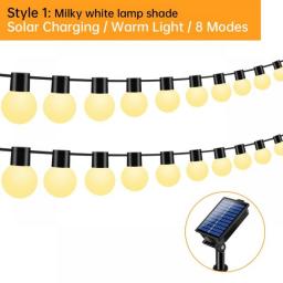 Solar String Lights Outdoor Waterproof G40 Globe Patio Lights With 20 Shatterproof Bulbs Solar Hanging Lights For Yard Party