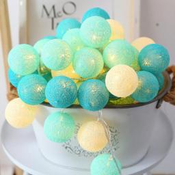 20 LED Cotton Ball Garland String Lights Christmas Fairy Lighting Strings For Outdoor Holiday Wedding Xmas Party Home Decoration