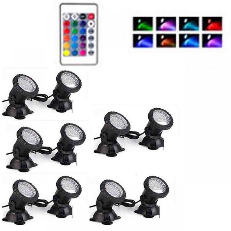 RGB Pond Light 36pcs LED Diving Spotlight Aquarium Waterproof RF Wireless Remote Control Outdoor Colorful Pool Light