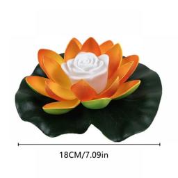 1 Pack Artifical Floating Lotus Night Light 18cm LED Energy Saving Lotus Lamp Waterproof Garden Pool Pond Fountain Decoration