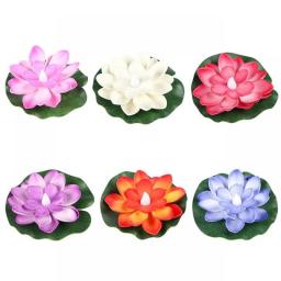 Funny Lotus Pool Lamp Electronic Floating Pool Light Battery Operated Lotus Floating Lantern Waterproof Decorative River Lantern