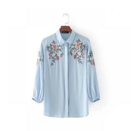 Bella Philosophy Women Autumn Winter New Cotton Embroidery Blouse Shirt Female Vestidos